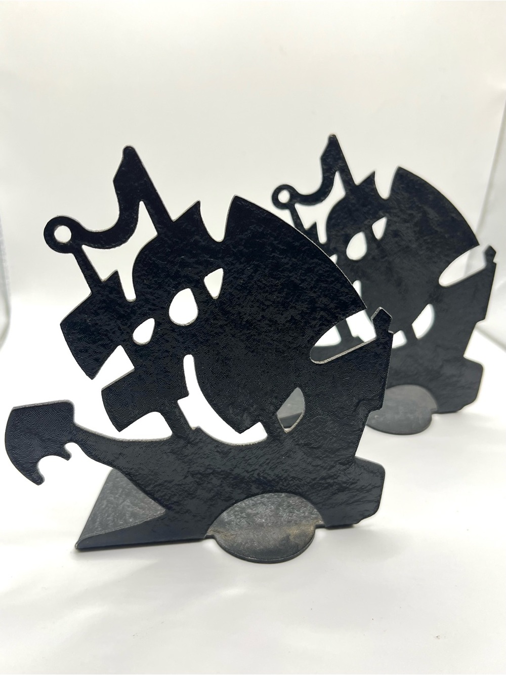 Vintage Thin Metal Bookends Ships